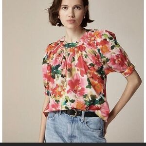 J. Crew Multicolor Floral Blouse